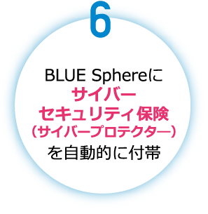 6.BLUE Sphereにサイバーセキュリティ保険（サイバープロテクタ―）を自動的に付帯