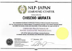 Official certification from Japan NLP Association
