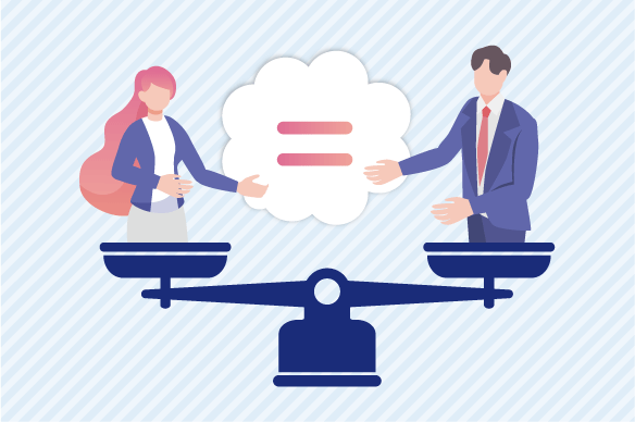 「性別に関わらず、人々が平等に責任や権利、機会を分かち合い、物事を一緒に決めていく」について報告。